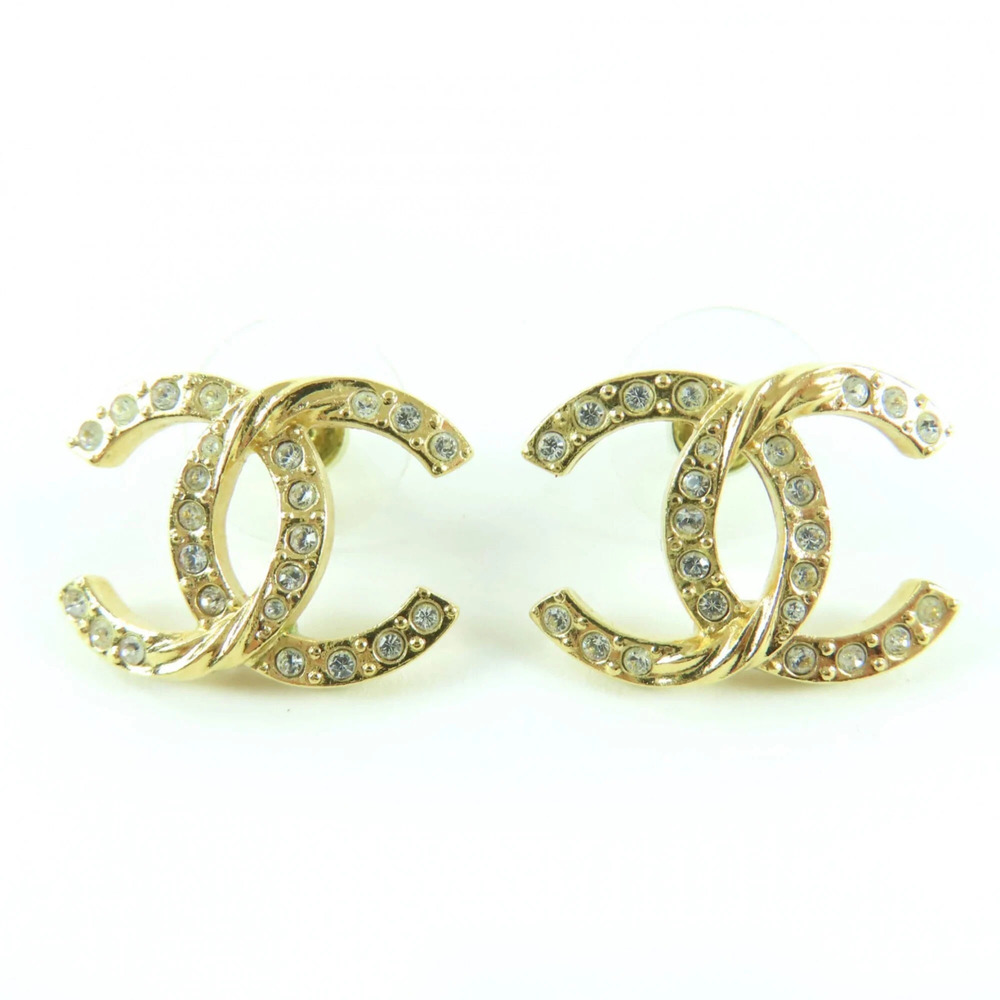 CHANEL Gold Logo Earrings - Picture 1 of 7